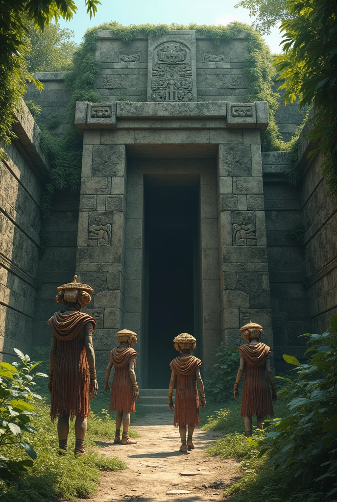 Aliens disguised as Mayans found a door under the Mayan temple