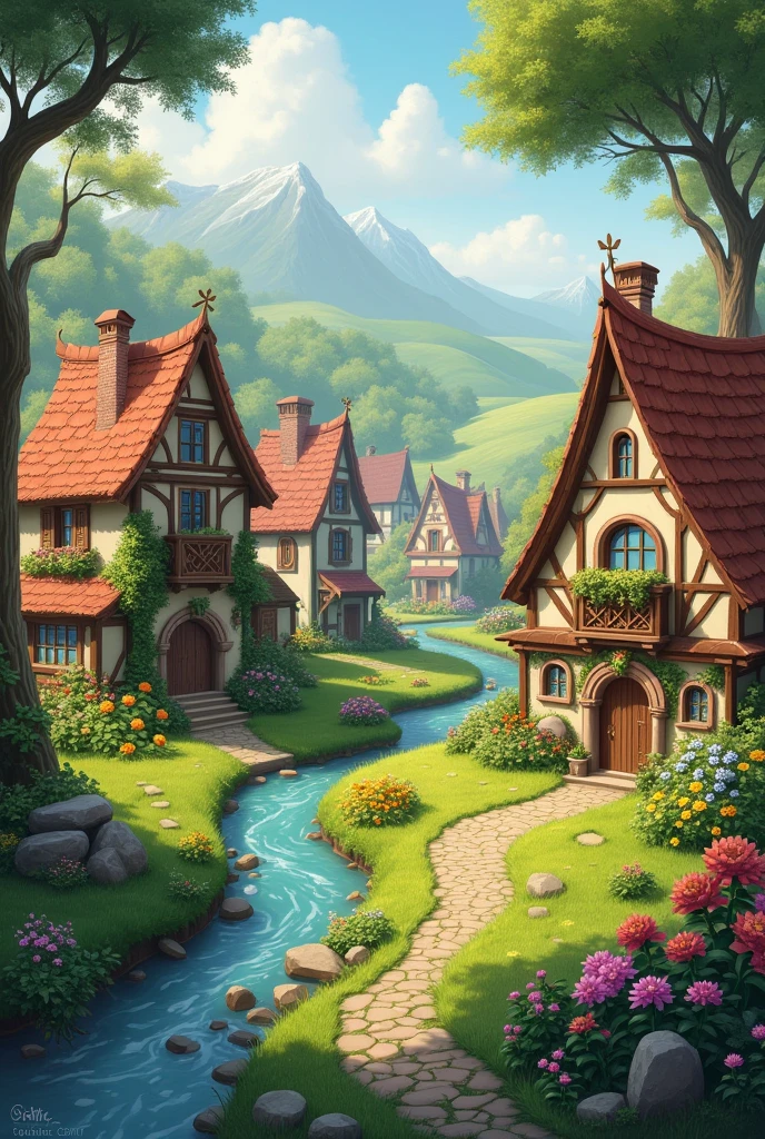 village background aesthetic fairytale