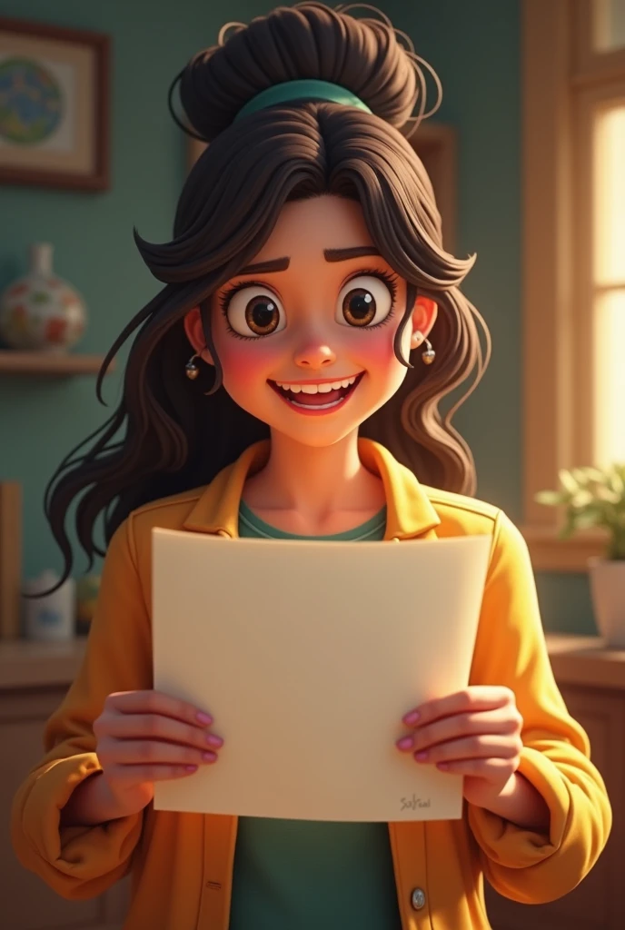 a girl who get her joining letter of Ias the size of pictures in 4:3 ratio