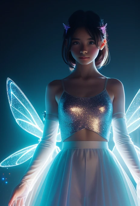 A magical girl appears from the light、Transformation effect、Thin, see-through clothing、Wide-angle shot, Sparkle Effect, Concept Art, reflected light, See-through clothing、