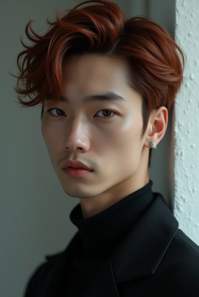 Korean male character, russet hair, hairless