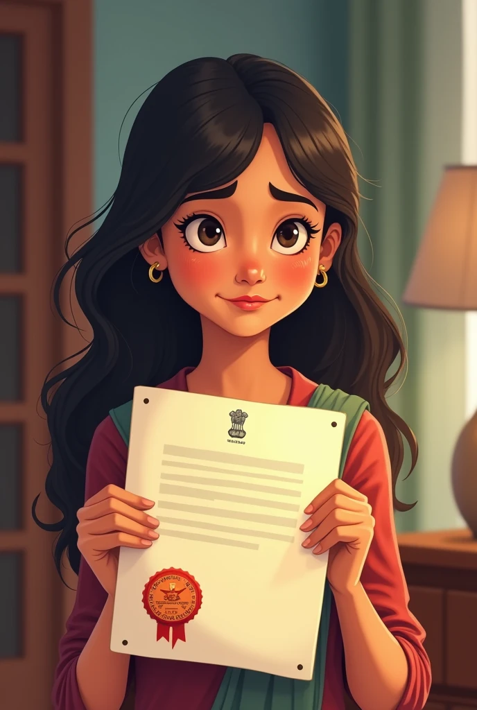 a girl who get her joining letter of Ias officer,the size of pictures in 4:3 ratio