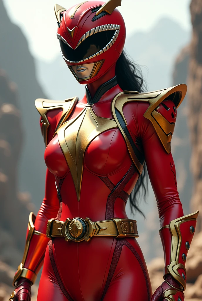 Una versión femenina del red mighty morphin power ranger