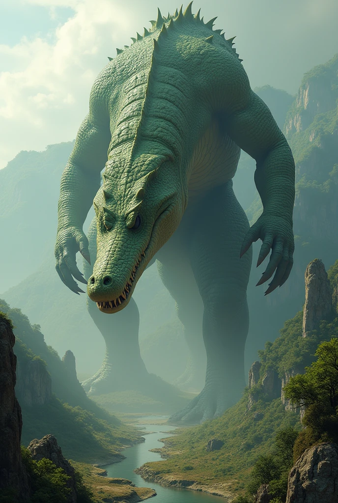 Humanoid crocodile the size of a country 