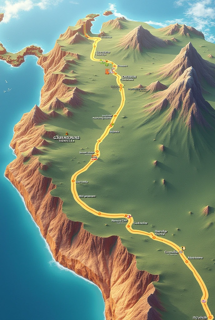 It shows the route to take from Caracas Venezuela to Bogota Colombia 
