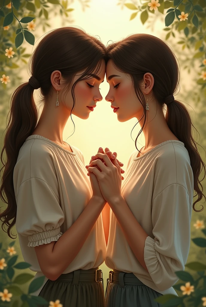two women holding hands