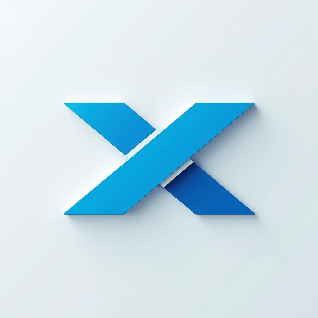 logo with the letter X, blue
