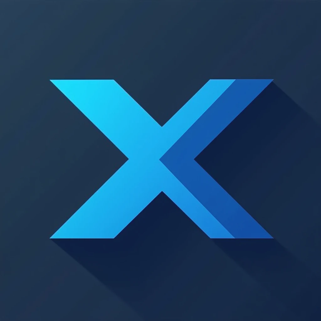 logo with the letter X, blue