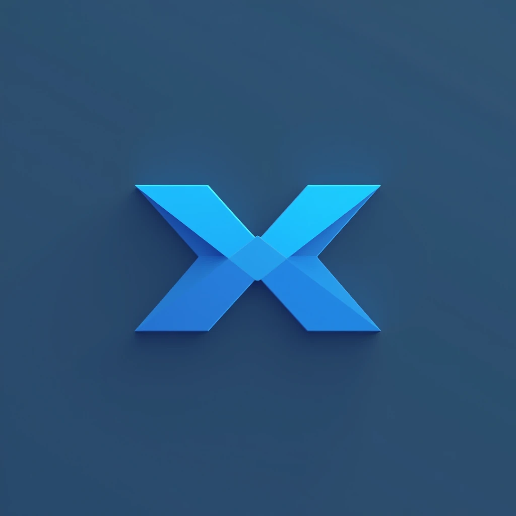 logo with the letter X, blue
