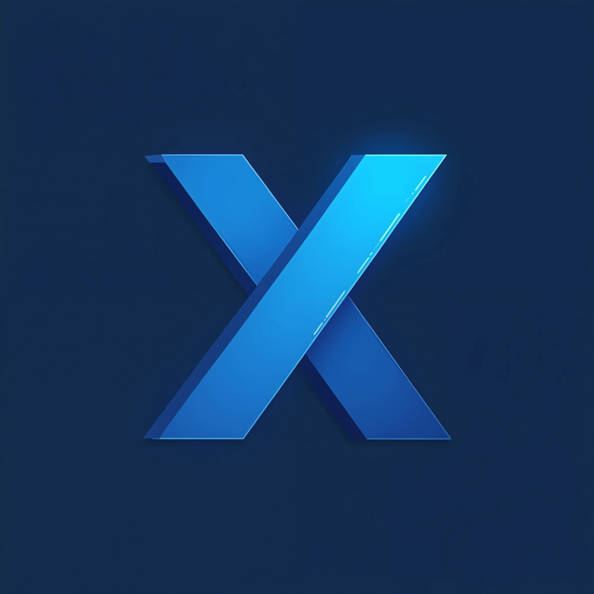 logo with the letter X, blue