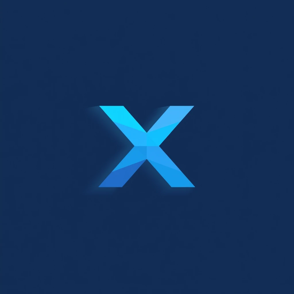logo with the letter X, blue