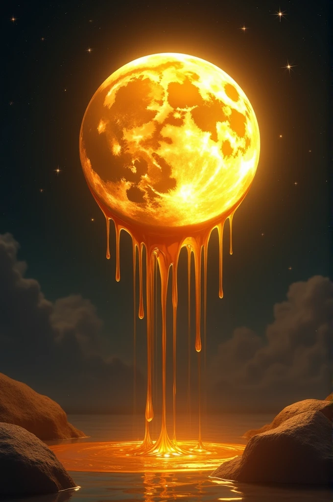 Create a honey-dripping moon