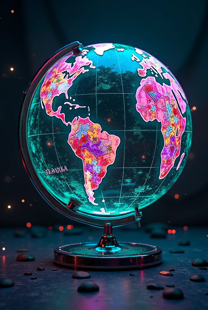 Graffiti glowing globe