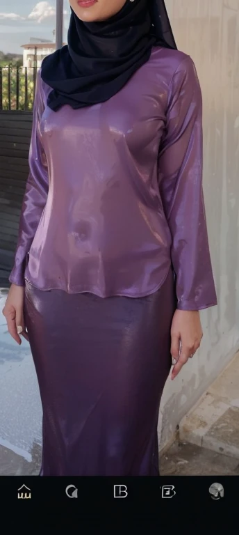 Wet women wearing hijab wet clothes, big breast wet soaking clothes 