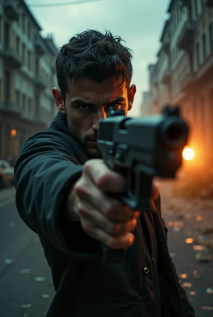 The Young Man with a -Caliber Gun in His Hand Took His Revenge