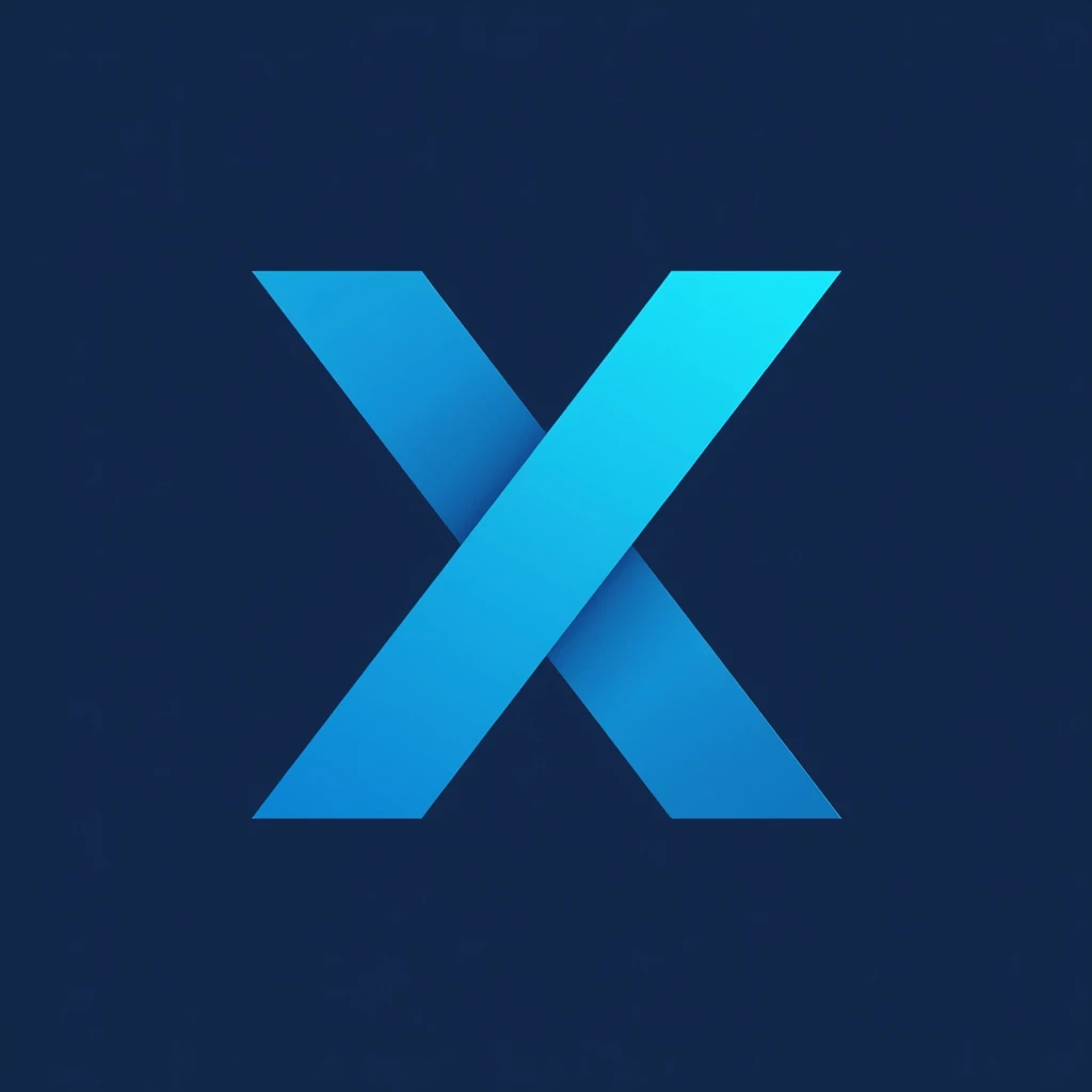 logo with the letter X, blue