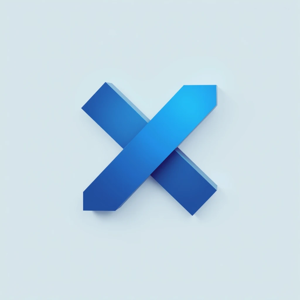 logo with the letter X, blue