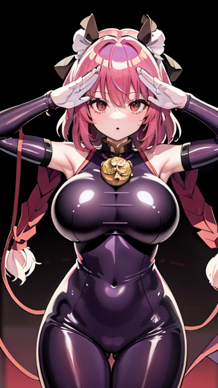 1 girl,NSFW,ibaraki kasen ,(touhou project),clavicle, absurd, brainwashing,Combatant, empty eyes,((purple glowing eyes 1.5)), huge breasts , No expression, emotions removed,(black latex tight bodysuit),avert your eyes , whole body shape, ((stand up, salute)),(highest quality、4k、8K、High resolution、must have:1.2)、Super detailed、(reality、that's reality的な、reality的な:1.37)、ticker、hyper hd、studio lighting、ultra definition paint、sharp focus、Physically based rendering、extreme details、Professional specifications、vibrancy and color、blurry、sports portrait、landscape、horror style、anime big breasts、SF、photograph、concept artist、five fingers, perfect body, {{{masterpiece}}}, {{{highest quality}}}, {{Super detailed}}, {shape}, {{very delicate and beautiful}},Improved cost performance、all roles、Canon 5D MK4でphotograph、photograph,