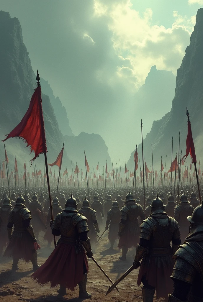 In one side Human army and another side undead army both are present in battle ground 
