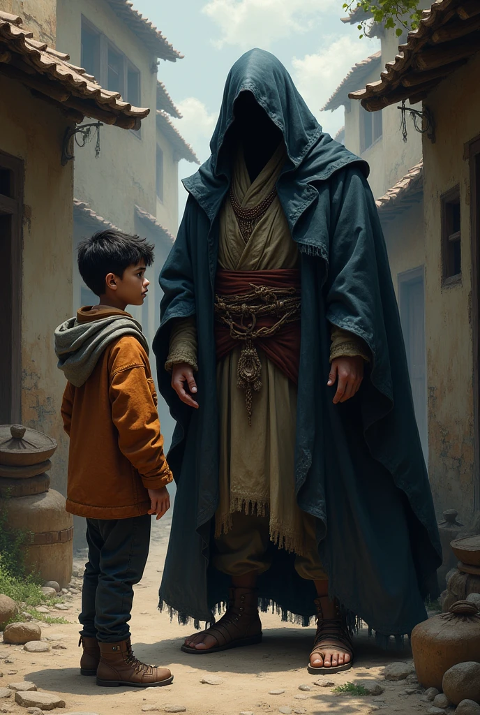 A mysterious merchant had arrived with an offer to revitalize the economy of the boy&#39;s family.

