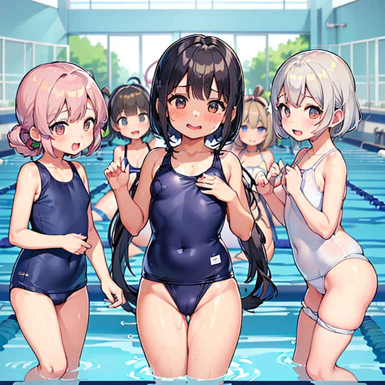 ,(((For womenレースパンティー,((open crotch pantie)),transparent,Erotic lingerie,Big size,Open crotch underwear))),Highest quality、High resolution、Detailed Background、(Beautiful face in every detail:1.4)、Anatomically correct、(Detailed facial expressions)、(fine grain:1.2)、 beauty、cuteカラーの髪色、Braided Ponytail、Braided bob cut、Braided twin tails、Navy School Swimsuit、(Flat Chest)、Perfect body line、Thick thighs、Please show me your whole body、
(Five beautiful girls in school swimsuits are having fun at the school pool.:1.5)、
Big smile、Laughing with your mouth open、My whole body is wet、My hair is wet too、Fun atmosphere、Embrace each other、cute仕草、cute,,(((ベルトとストラップ付きのFor women下着セット,Metal Chain,Sexy Lingerie,4 Piece Set,Porn Wear,Nightclub Temptation,For women))),((((Wearing a Japanese festival happi coat))))),(A little urine leakage),