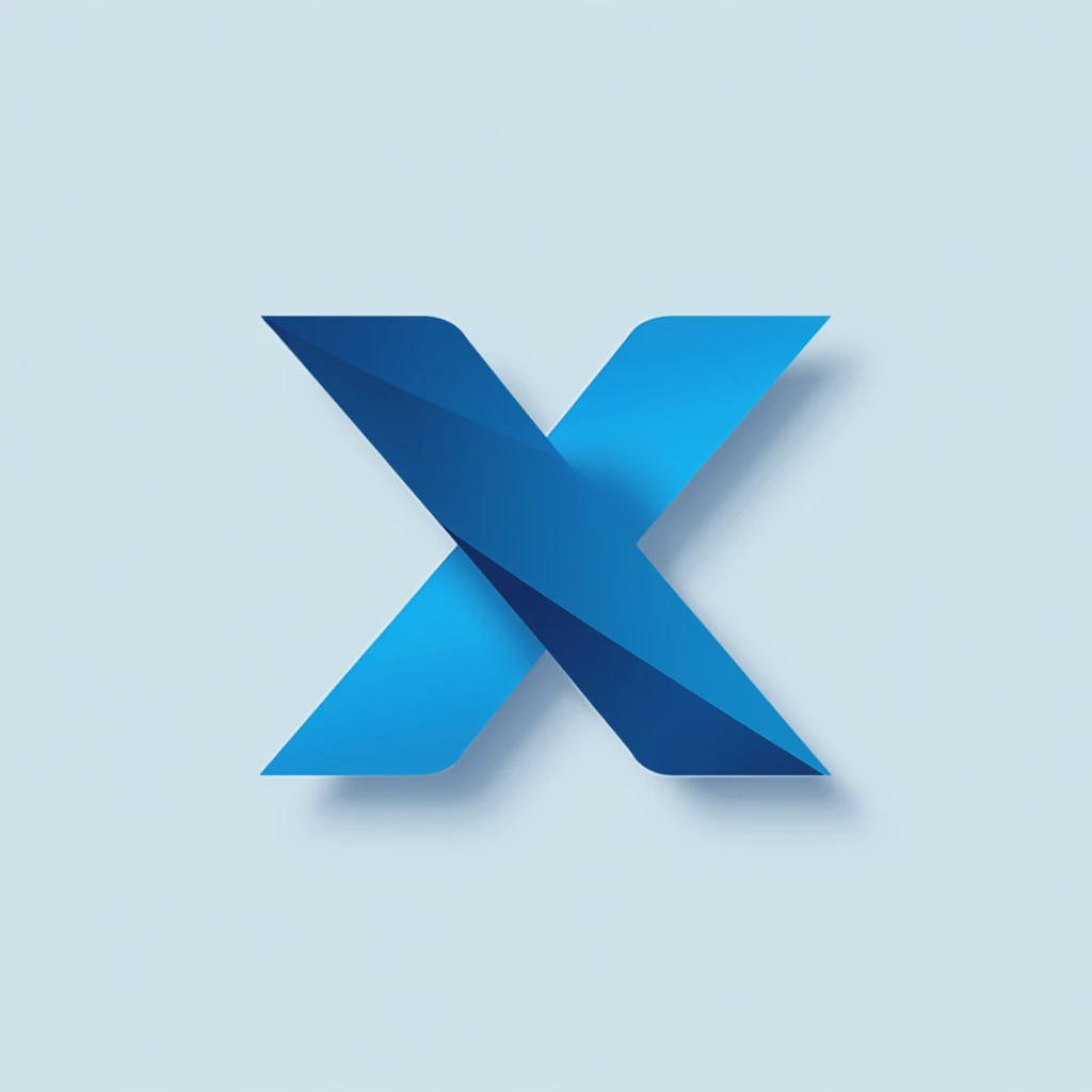 logo with the letter X, blue 
