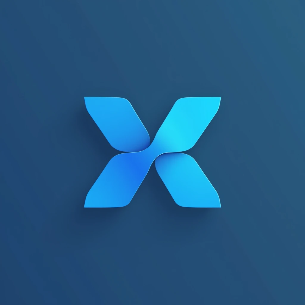 logo with the letter X, blue