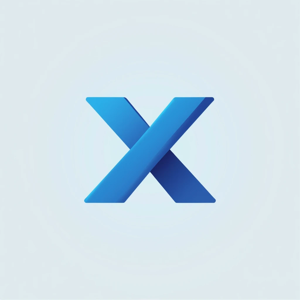 logo with the letter X, blue