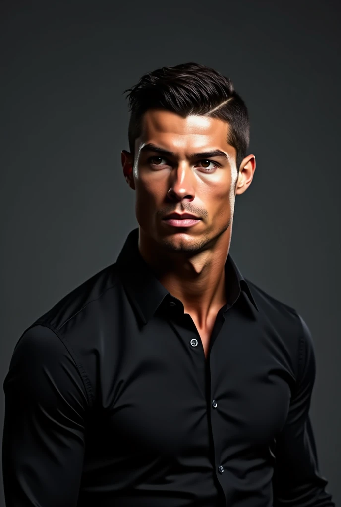 Cristiano Ronaldo dressed in black shirt