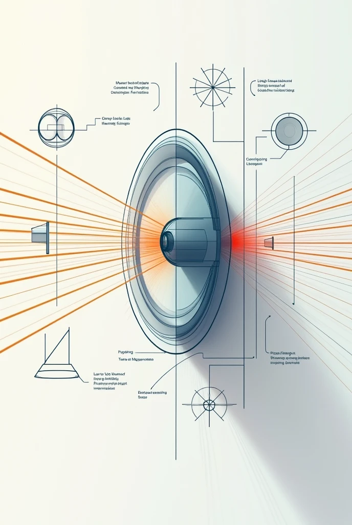 Make an illustration about converging lenses