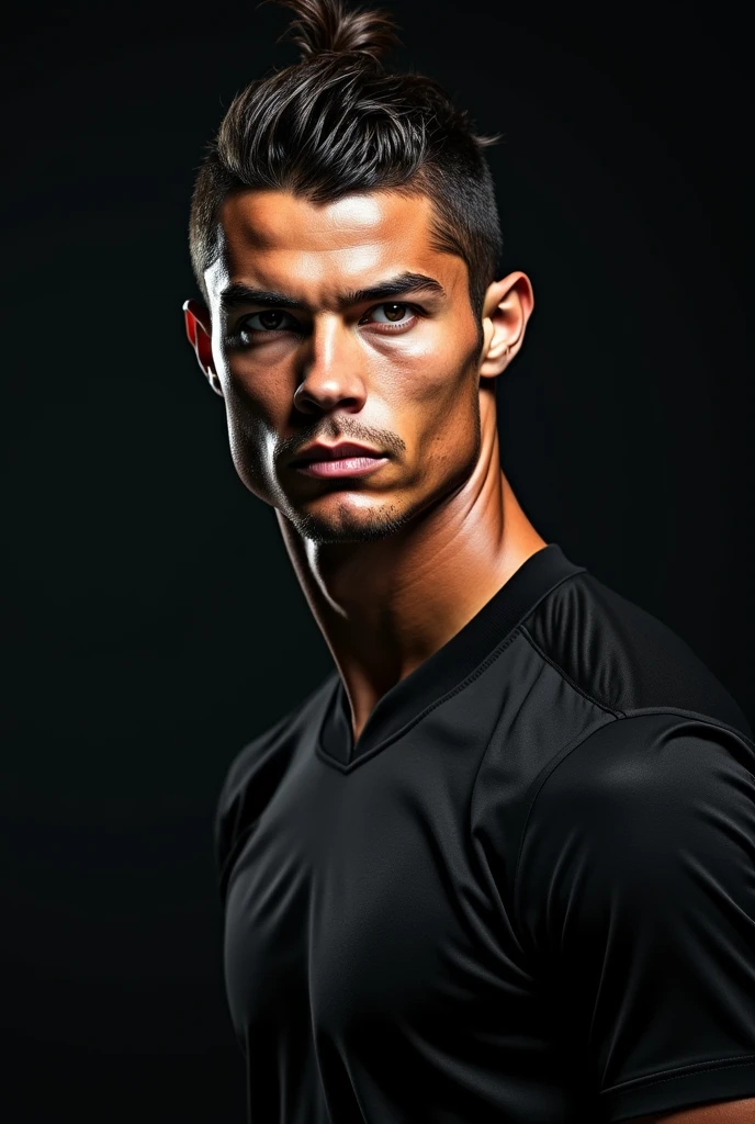Cristiano Ronaldo dressed in black shirt
