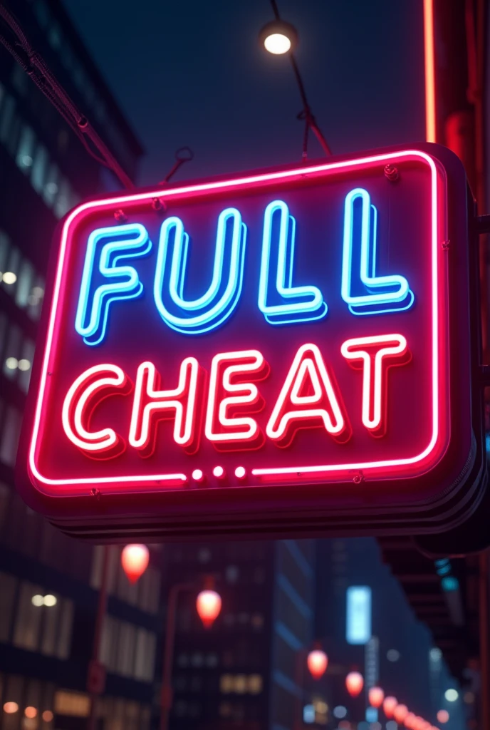 Animated neon sign called "full cheat"