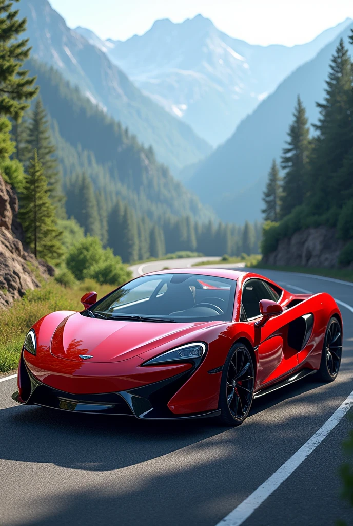 A car in red coler