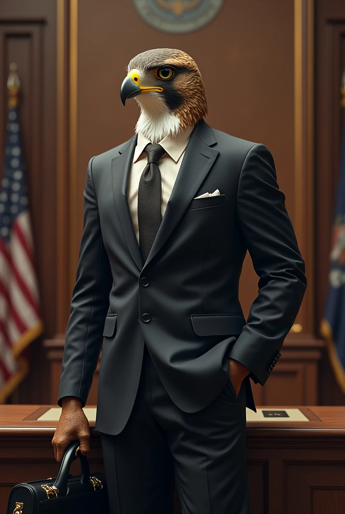 A peregrine falcon lawyer
