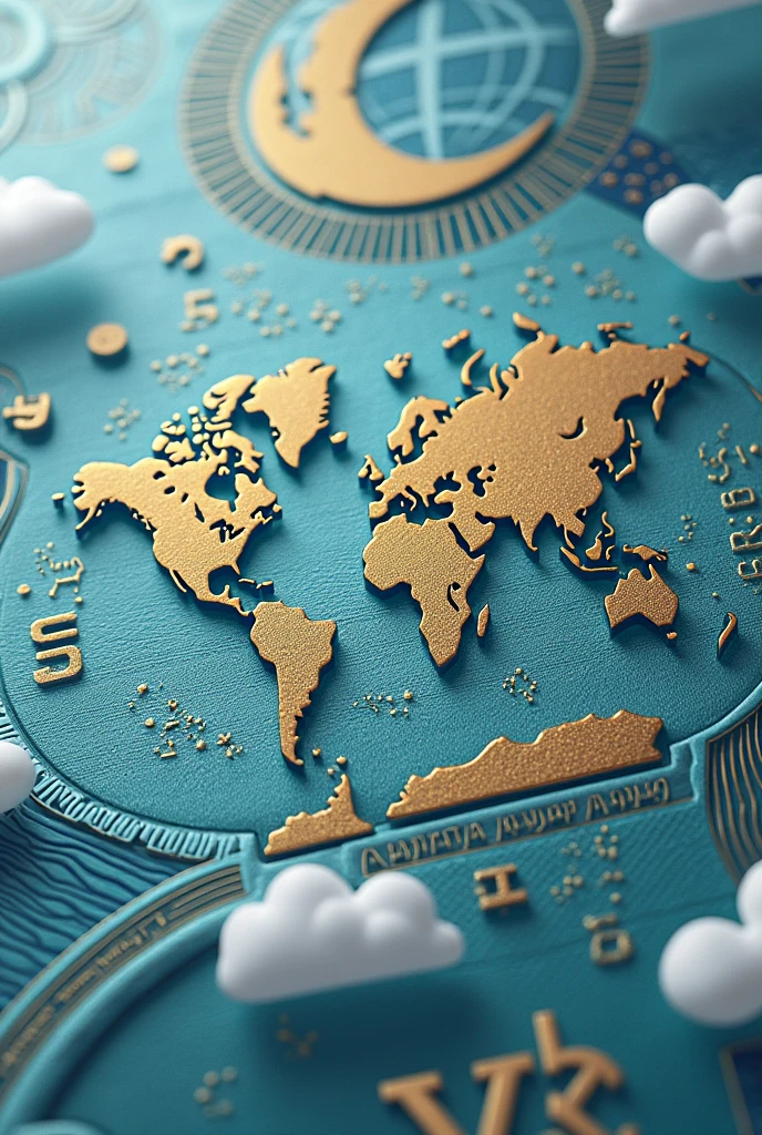 An image of a “World Banknote” alluding to the fact that there is only one currency and one economy in the world, with its own Symbol, your own bank and with an image relevant to a global economy The image that refers to something that exists in all countries