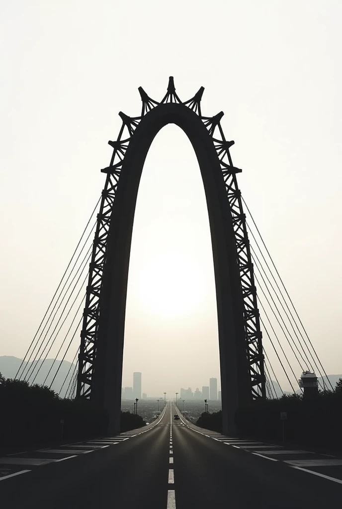 Silhouette drawing of the Tijuana arch in Baja California