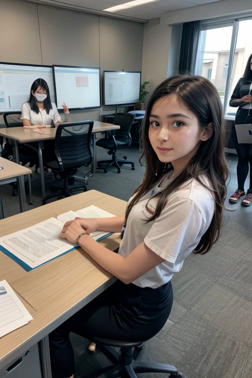 New employees receiving training