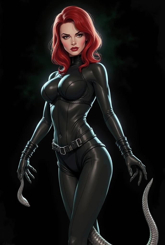 Black widow, marvel comics, no legs, lamia, snake tail for legs, coming for you, wants you, desperately reaching. Legs are a snake tail