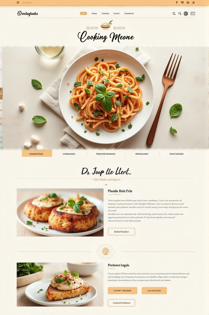 Make a cooking website interface
