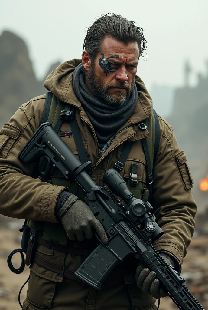A men Who calls him self a sniper with a robótic eye