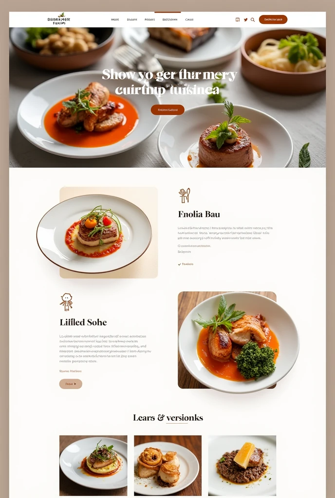 interface of a culinary website