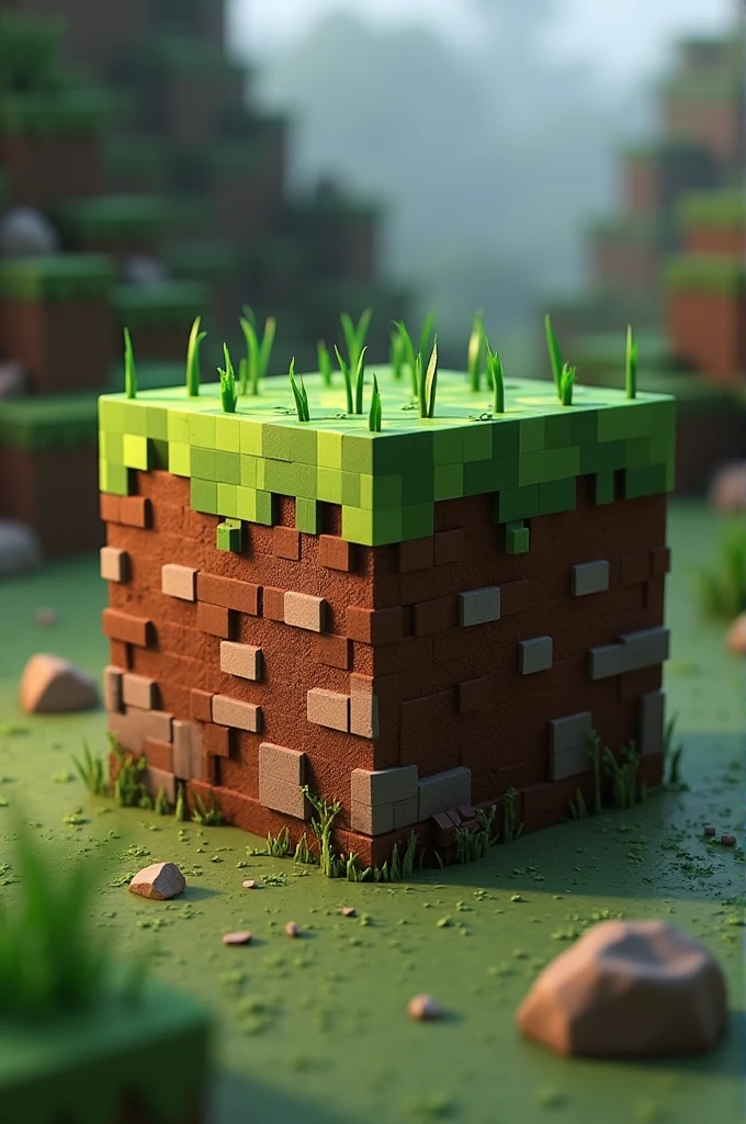 Realistic minecraft game earth block