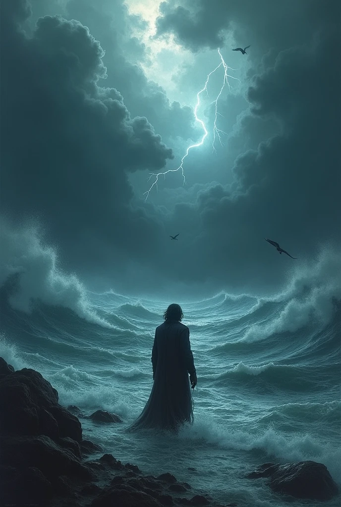 Dark ocean scene passionate