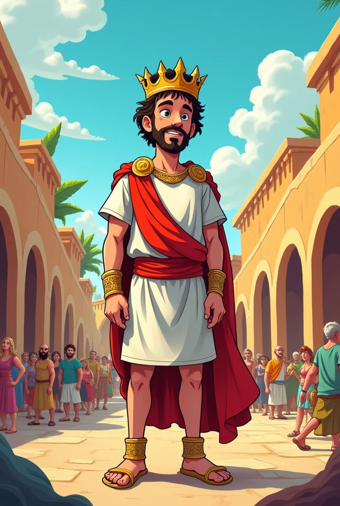 Oedipus being king in a cartoon, easier and simpler