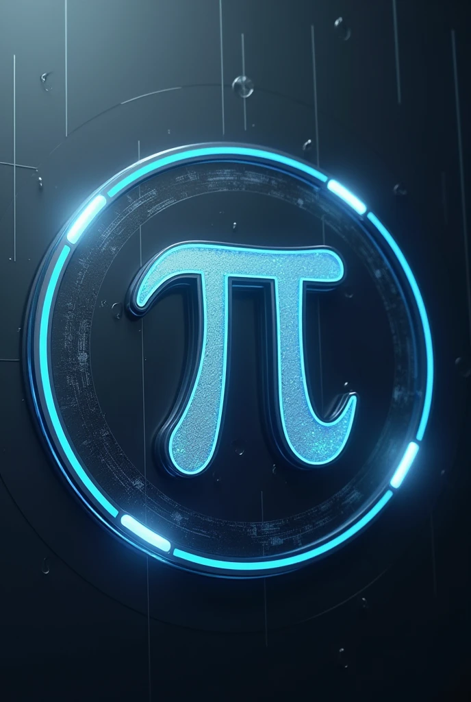 a logo with a futuristic round border with the pi symbol in the center
