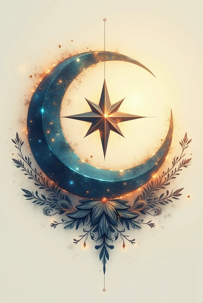 create logo,star combine crescent moon