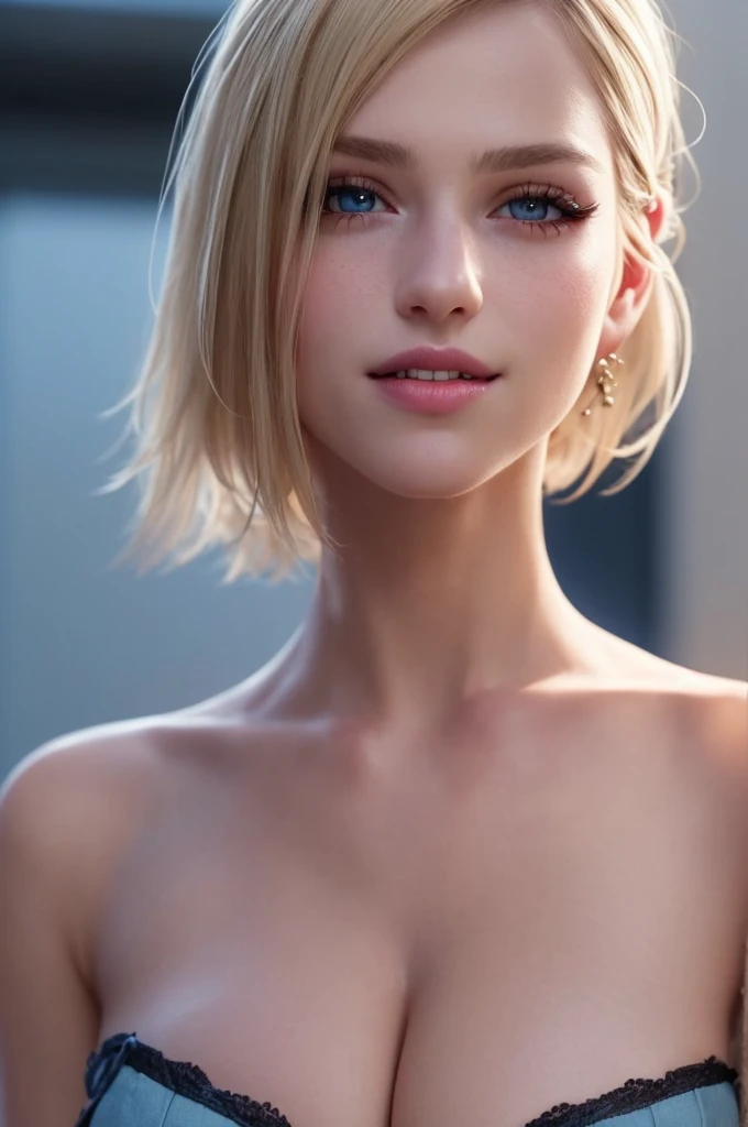 SexScene3DRender
1girl, solo, (realistic:0.5), masterpiece, solo, (best quality, perfect detailed, beautifully detailed face, detailed eyes), glistening shiny, ray tracing, DOF, HDR, gradient eyes, sharp eyelashes, ((eyelashes)), mascara, detail_face, ((8k wallpaper)), ((highres)),make up,parted lips,(shiny skin:1.1),(perfect female body:1.2),(gorgeous detailed skin),(detailed hair), looking at viewer, grining, smile, ray_tracing,intricate details,depth of field, extremely delicate and beautiful, (Beautiful) (beautiful_face:1.5)
laughing, happy
 blue_eyes, blonde_hair,
 annie_leonhardt,
blonde hair, short hair, straight hair, blue eyes, (best quality:1.2),masterpiece,(realism:1.4),android_18,and18,model pose,parted lips,white shirt, portrait,
gwen stacy, (RAW 8k photo) of (gwen stacy), ((best quality)), ((masterpiece)), (realistic, photo-realistic:1.37), DSLR photo, DLSR, Real photo, cowboy shot, smile, looking at viewer, (highly detailed skin:1.2), midday, natural lighting, (petite:1.3), perfect eyes, long eyelashes, 
blonde eyebrows, (huge cleavage:1.2), mess hair