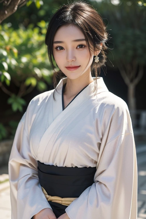 (2 Japanese girl,), (Small breasts:1.5,),(solo,,Textured skin, Detailed skin,Detailed face,Detailed eyes,detailed posing,Natural eyebrows,Sparkling Eyes,High detail, Highest quality, Super detailed, Surrealism, ,8k,RAW Photos,Photographicism,Professional Lighting,Portrait Photography,Soft Light),((Black Hair, Dark Eyes,Natural Makeup,Simple earrings, Bob Hair,ribbon,smile)),(((Long-sleeved kimono,Don't break down,Composition from the waist up)))