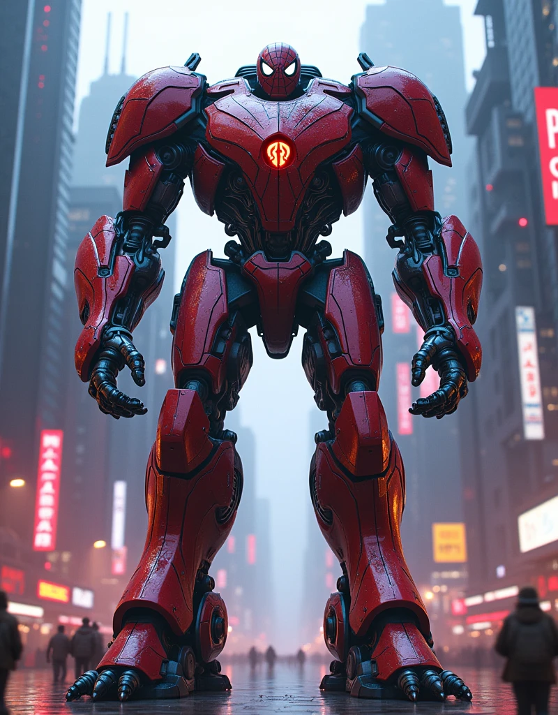 ((Best Quality)), ((masterpiece)), (detailed), Giant Spiderman Mecha Robot