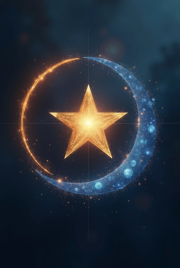 create logo,star combine crescent moon